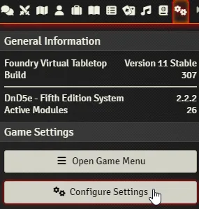 Screenshot de cómo abrir la configuración de ajustes